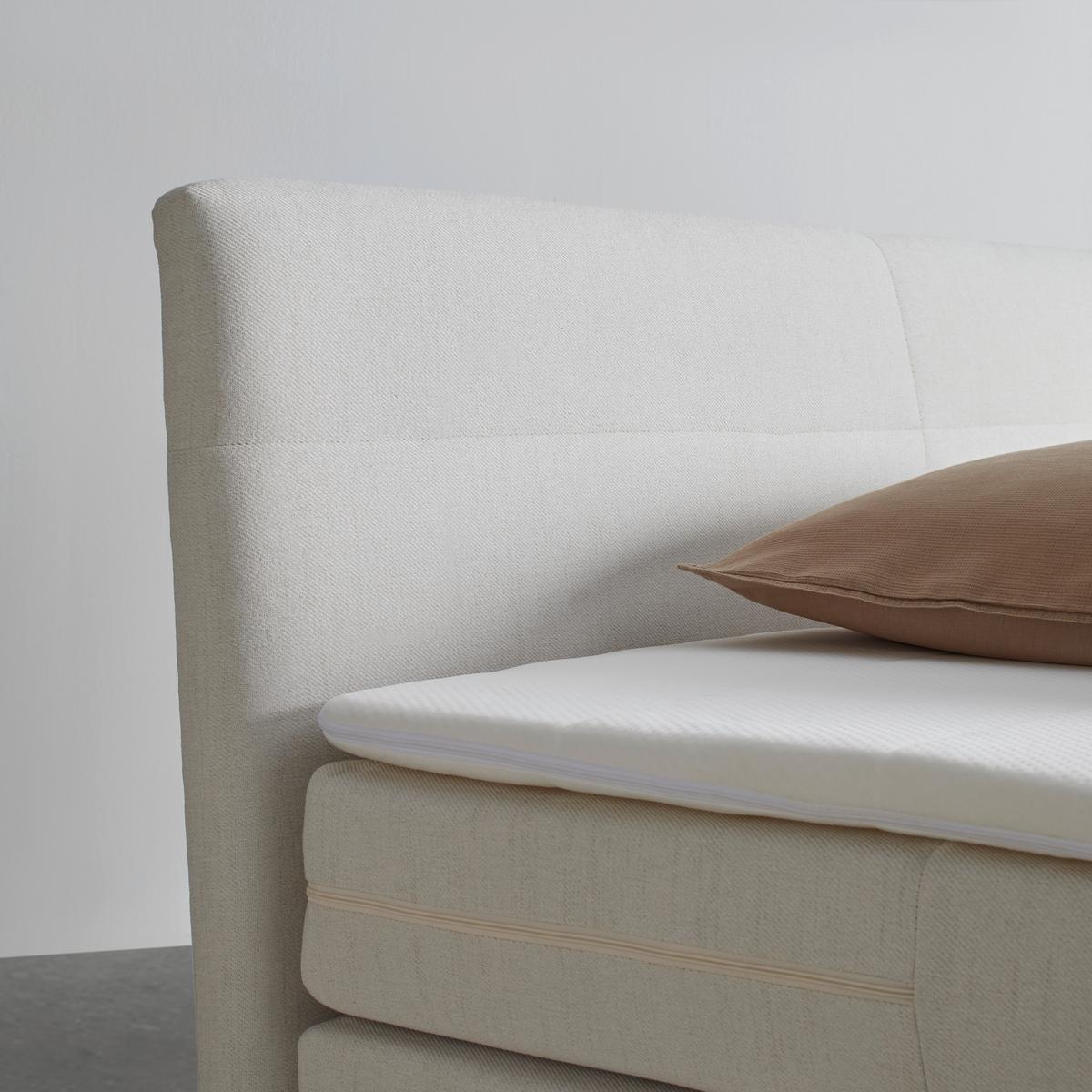 Boxspringbett Bari in Creme ca. 160x200cm - Creme/Schwarz, KONVENTIONELL, Textil/Metall (160/200cm) - Mömax