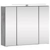 Spiegelschrank Stockholm mit LED 3-türig ca. 80x64 cm Grau - Edelstahlfarben/Grau, KONVENTIONELL, Glas/Holzwerkstoff (80/64/20cm) - Held
