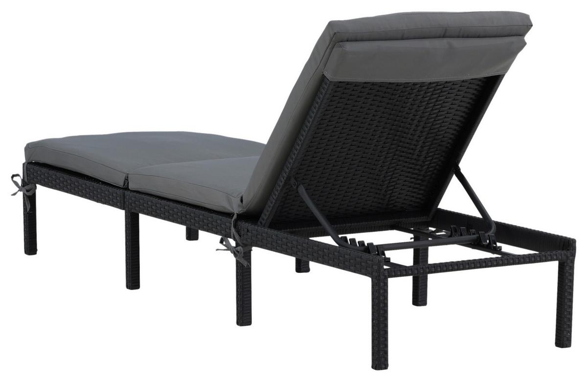 Sonnenliege Bilbao ca. 59x84x198 cm Schwarz - Schwarz, KONVENTIONELL, Kunststoff (59/84/198cm) - Gardenson