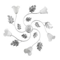 Deckenleuchte Marilena Weiß/Silber max. 6 Watt - Silberfarben/Weiß, KONVENTIONELL, Glas/Metall (80/20cm)