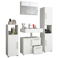 Badezimmer Flandu 4-tlg. ca. 120 cm Weiß - Weiß, KONVENTIONELL, Holzwerkstoff (120cm) - MID.YOU