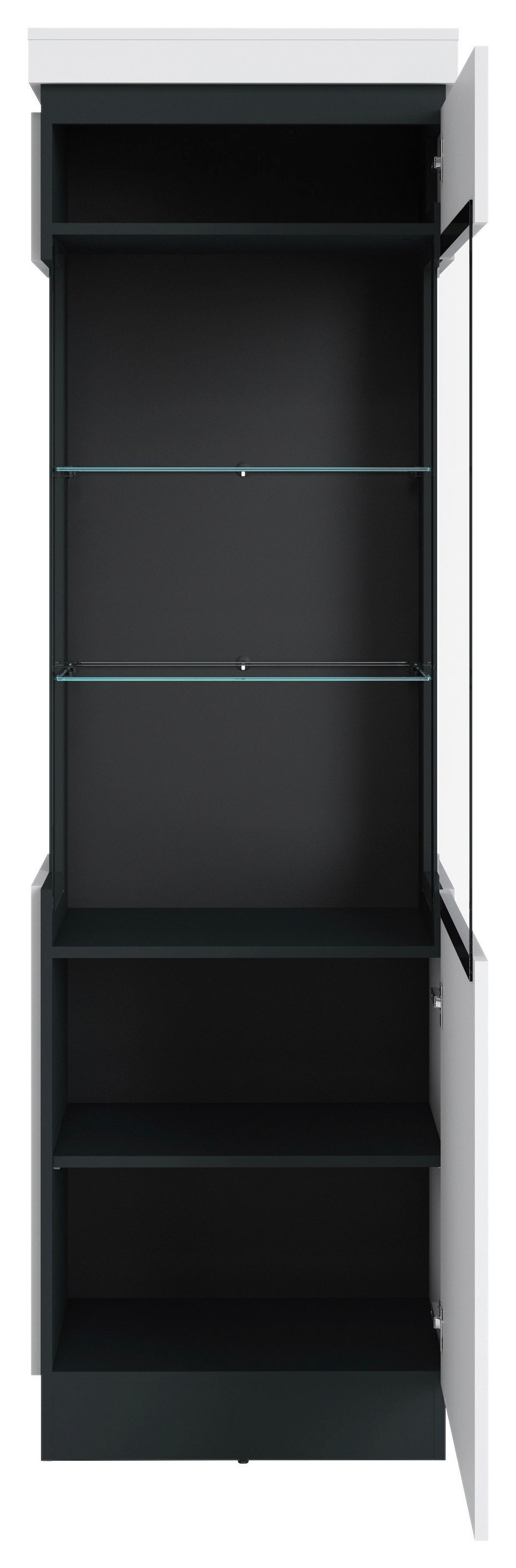 Vitrina Campania - bijela/antracit, Trend, staklo/drvni materijal (60,1/200,5/40cm) - Modern Living