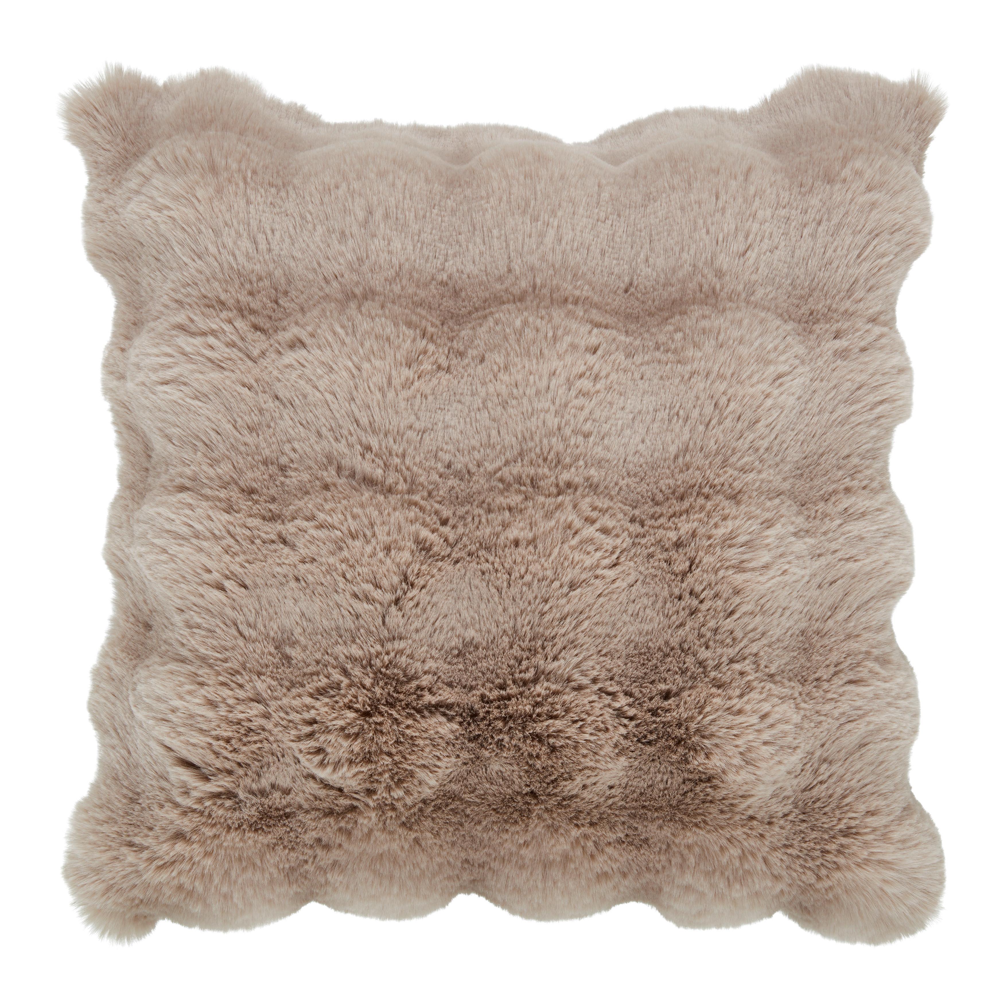 Krznena Blazina Bella - rjavosiva, Moderno, tekstil (45/45cm) - Premium Living