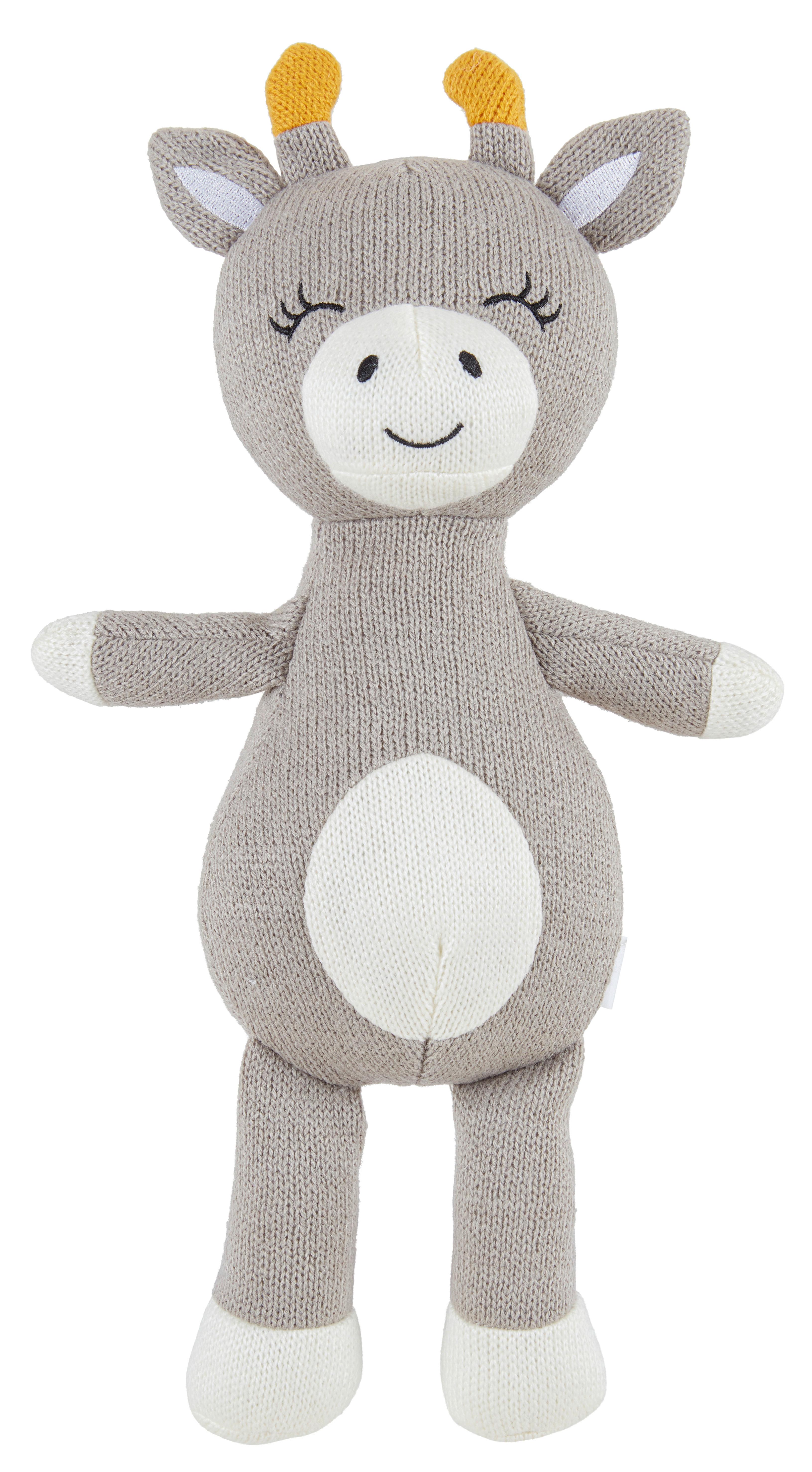 Plüschtier Sally in Grau - Weiss/Grau, Konventionell, Textil (33cm) - Modern Living