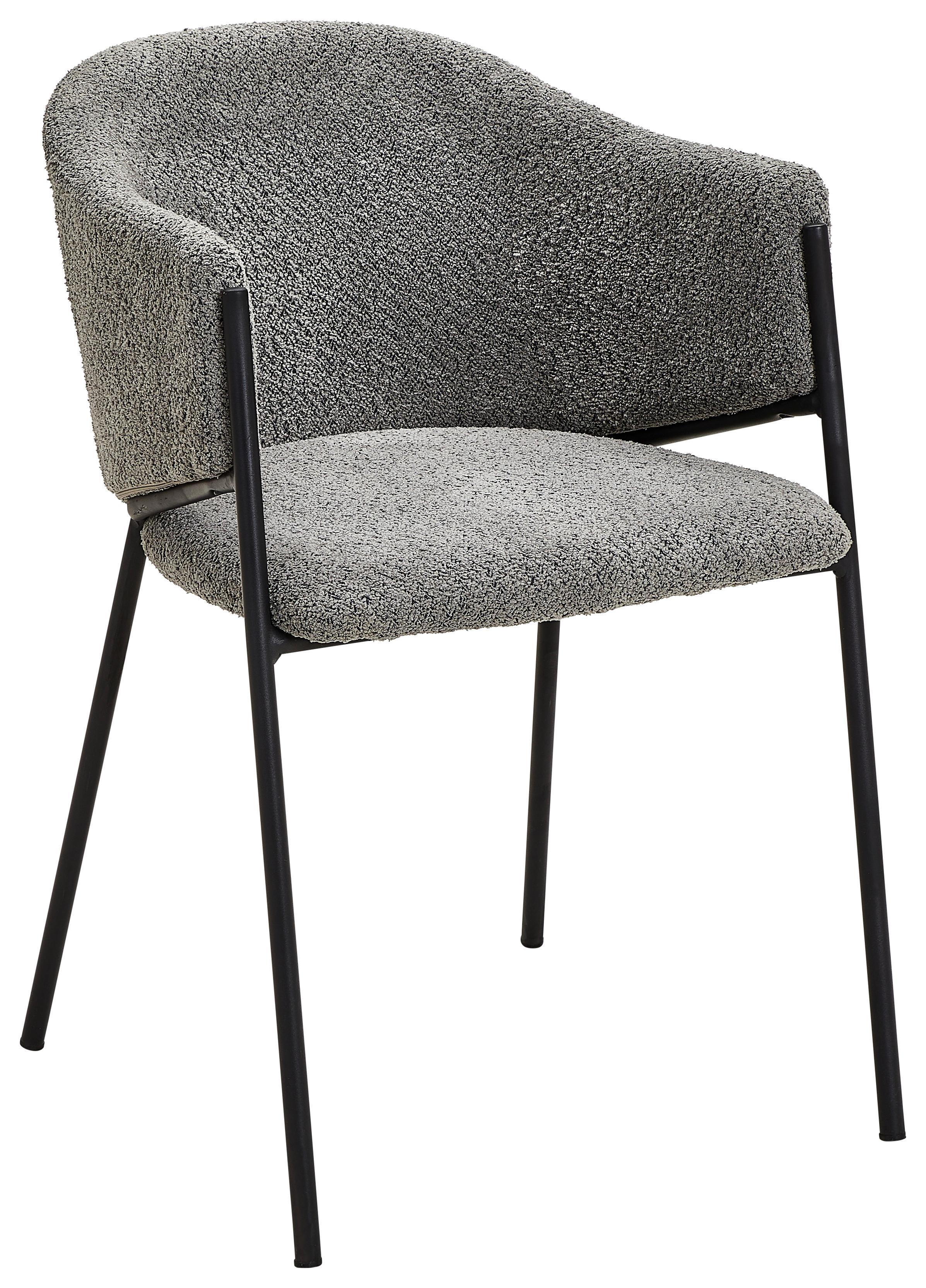 KRZESŁO Z PODŁOKIETNIKAMI FABIEN - czarny/szary, Design, metal/tkanina (53/78/61cm) - Hom`in