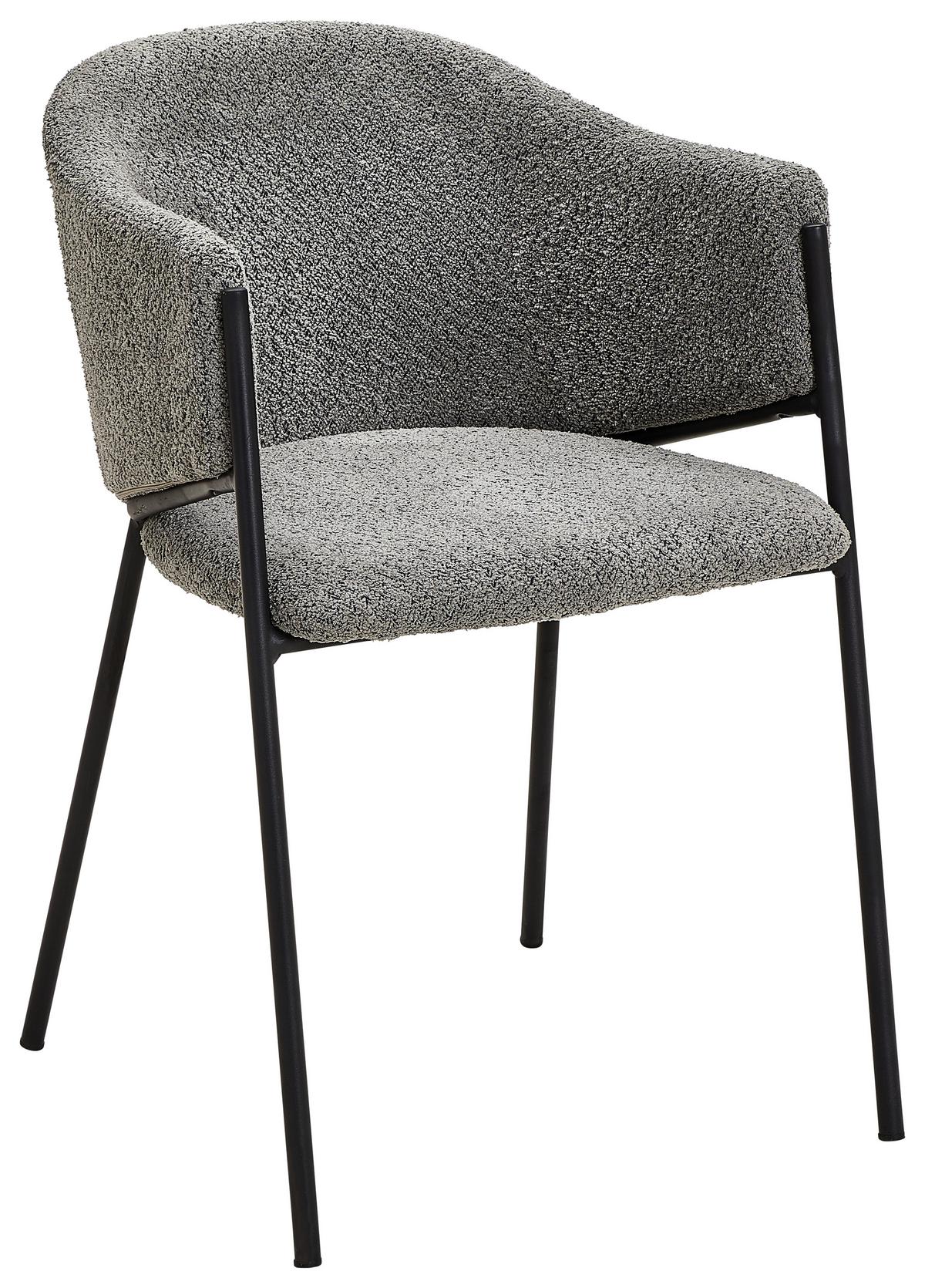 KRZESŁO Z PODŁOKIETNIKAMI FABIEN - czarny/szary, Design, metal/tkanina (53/78/61cm) - Hom`in