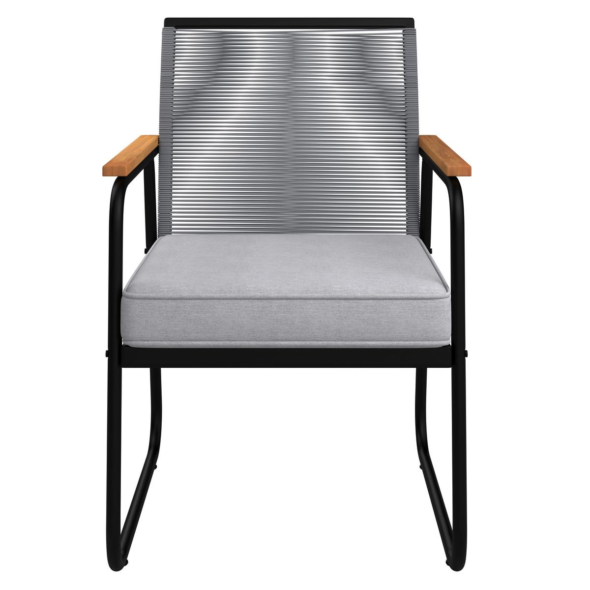 Kerti Karosszék Szett Párnával Momo 2db/szett - világosszürke/natúr színű, Modern, műanyag/textil (57/82/64cm) - Bessagi Garden