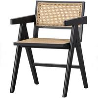 Armlehnstuhl Gunn Schwarz B: 54 cm - Schwarz/Naturfarben, Design, Holz (54/80/54cm) - Livetastic