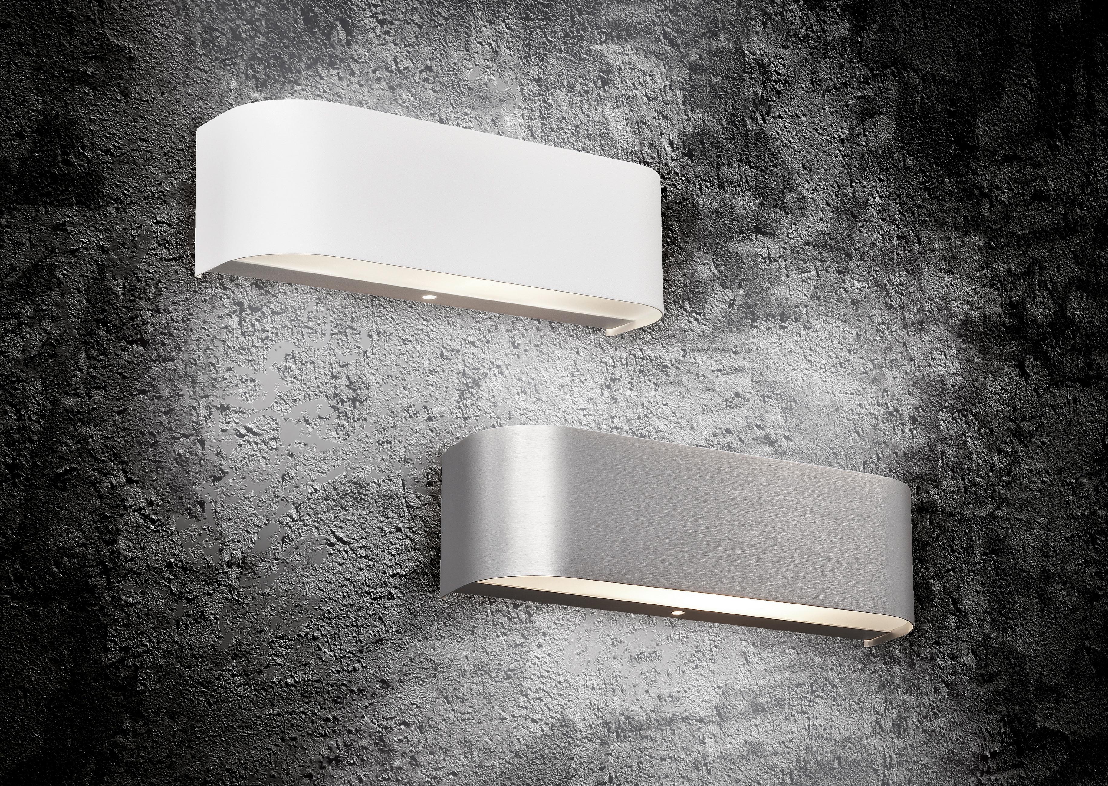 LED-Wandleuchte Adriano in Weiß/Alu max. 3,10 Watt - Alufarben/Weiß, KONVENTIONELL, Glas/Metall (6/30/8cm) - Trio Leuchten