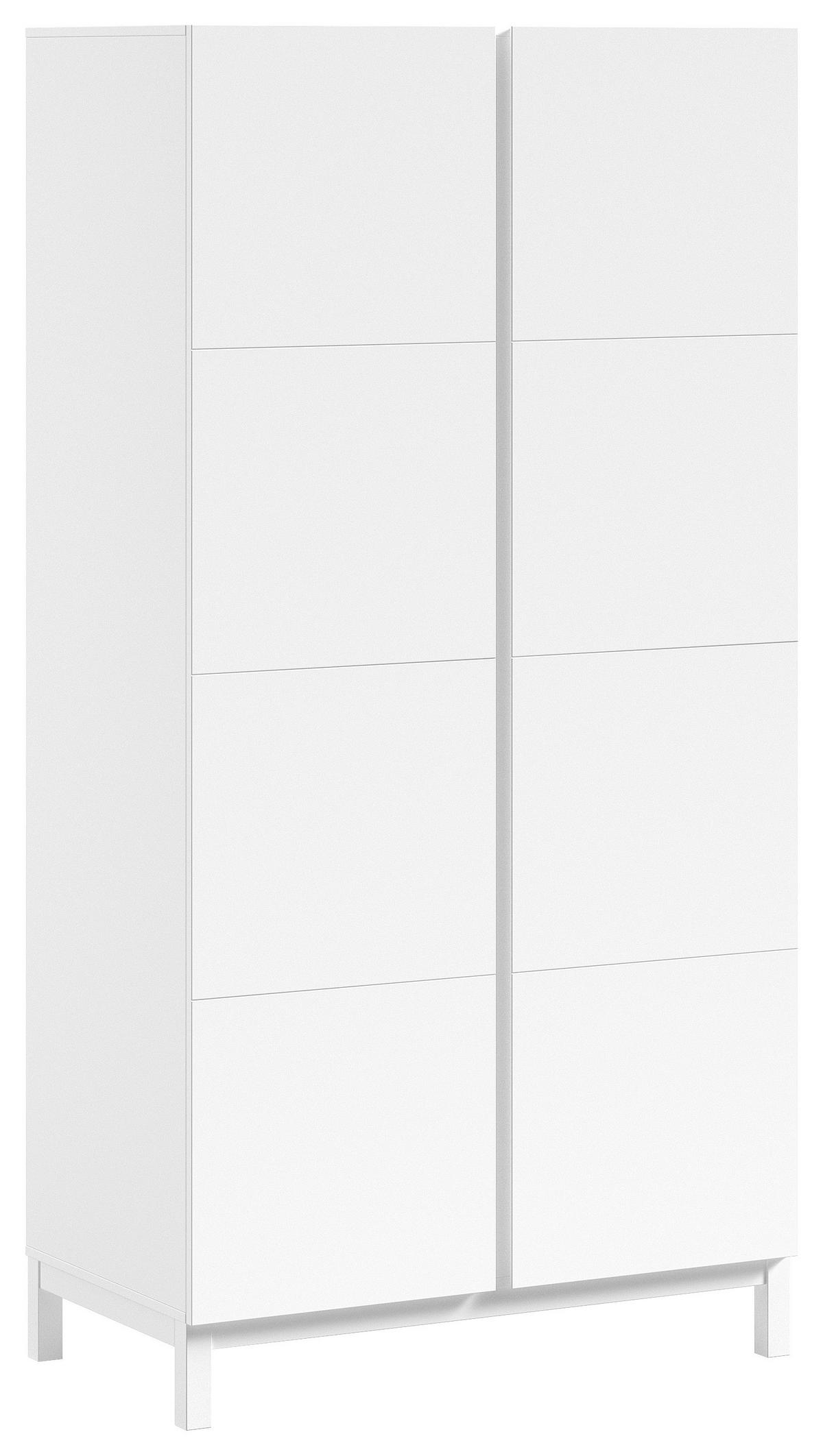 Einzelzimmer EVA Weiß, Bett, Kleiderschrank, Nachttisch - Weiß, MODERN, Holz/Holzwerkstoff - Vipack