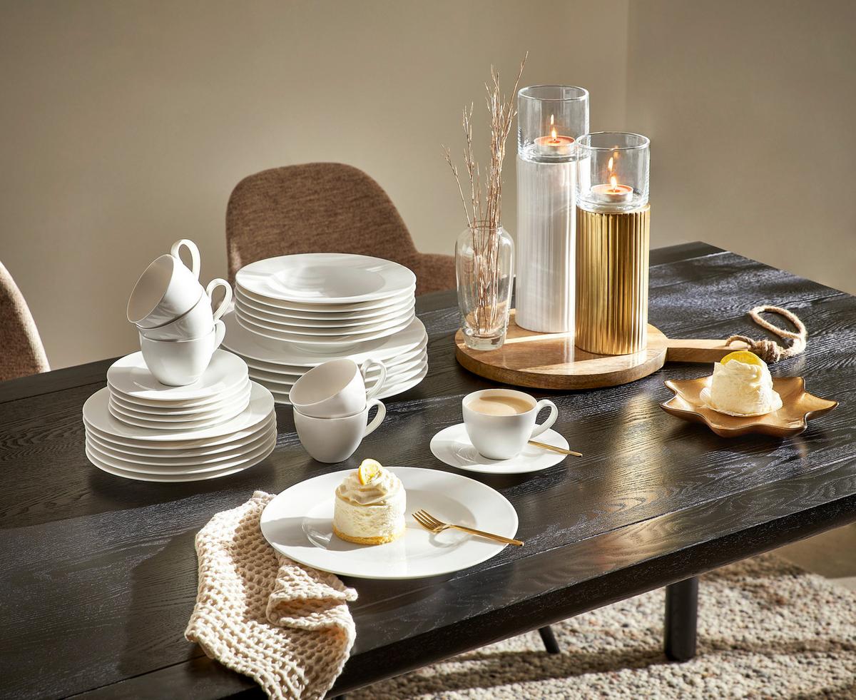 SERWIS OBIADOWO-ŚNIADANIOWY KAPRUN - biały, Basics, ceramika - Seltmann Weiden