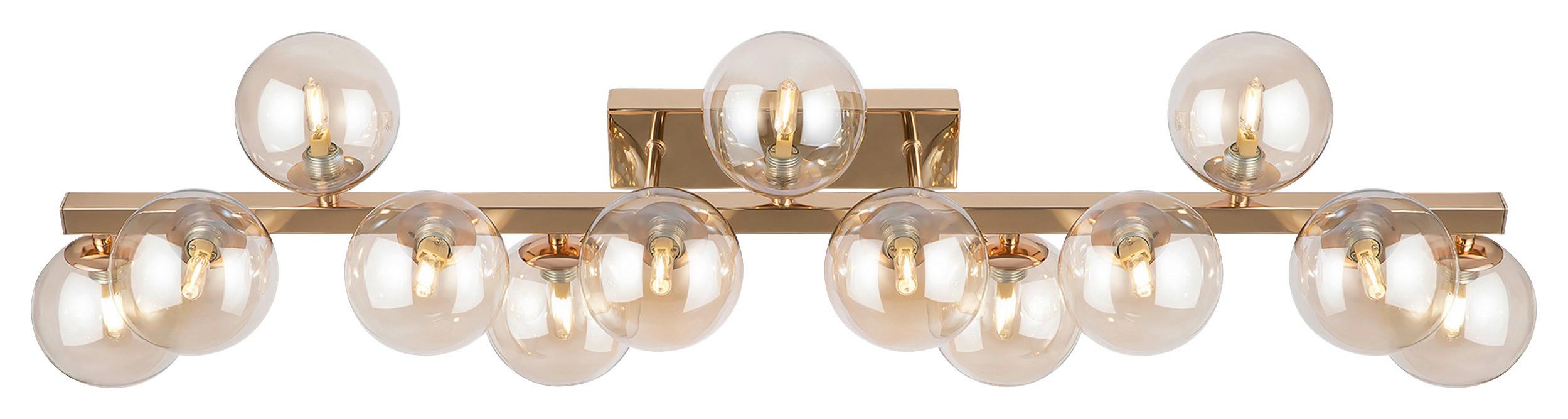 Wandleuchte Dallas Golfarben max. 28 Watt - Goldfarben, Trend, Glas/Metall (95/22/22cm) - MAYTONI
