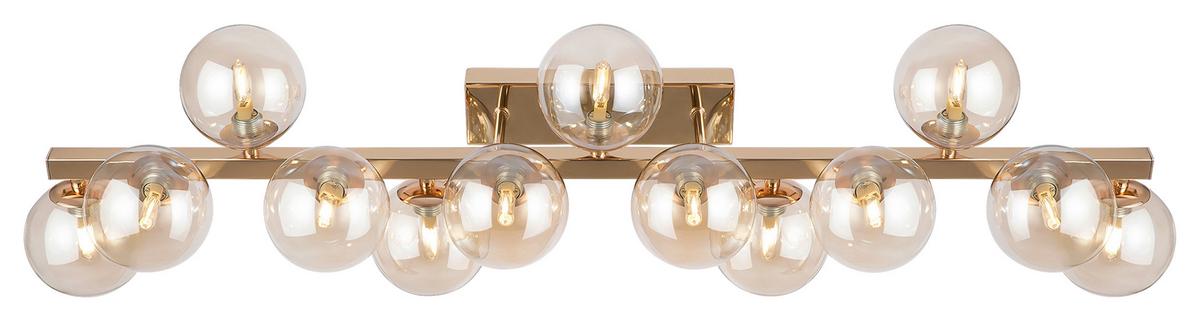 Wandleuchte Dallas Golfarben max. 28 Watt - Goldfarben, Trend, Glas/Metall (95/22/22cm) - MAYTONI
