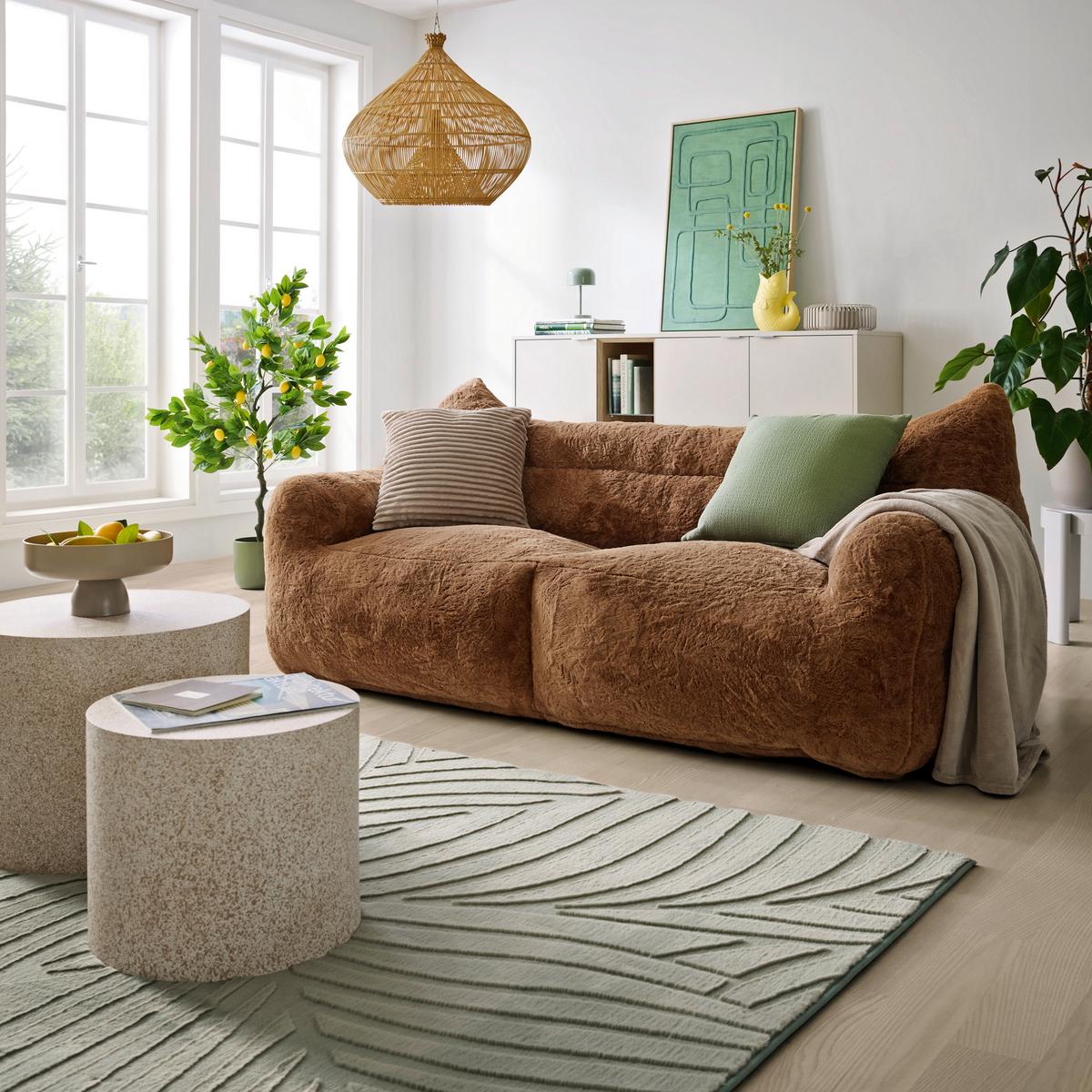 2-Sitzer-Sofa Leni Braun Kunstfell - Braun, MODERN, Textil (190/80/92cm) - Mömax