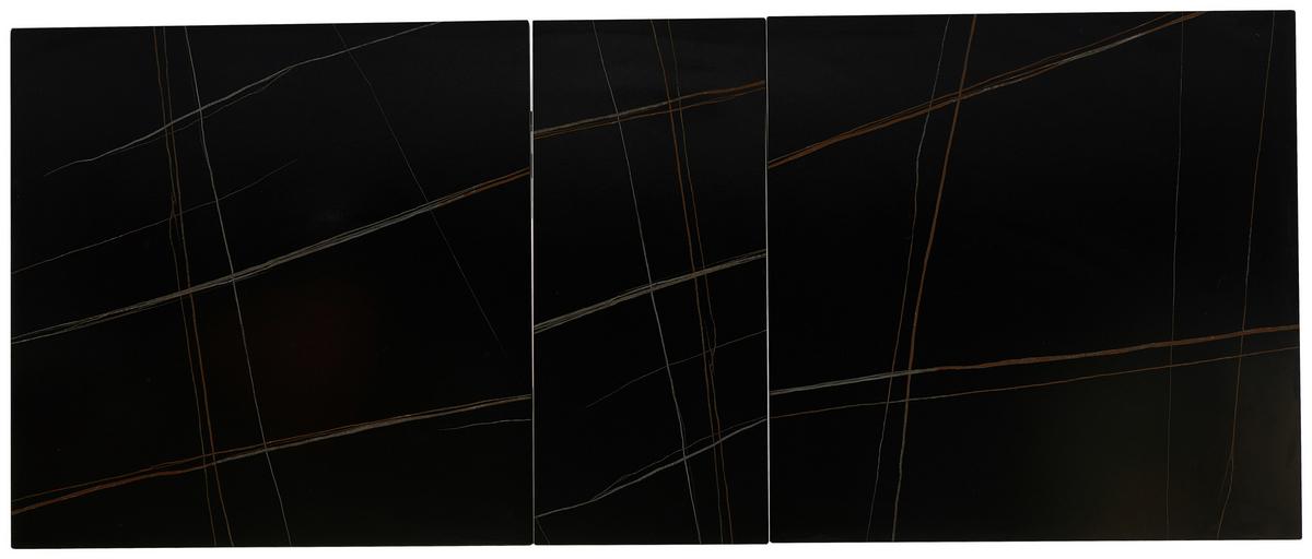 Ausziehtisch Carlos Schwarz - Schwarz, Modern, Stein/Metall (180-220/90/75cm) - Mömax