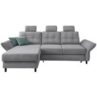 Wohnlandschaft Brizzini Silberfarben Chenille - Mintgrau/Silberfarben, MODERN, Holz/Textil (176/250-280cm) - Livetastic