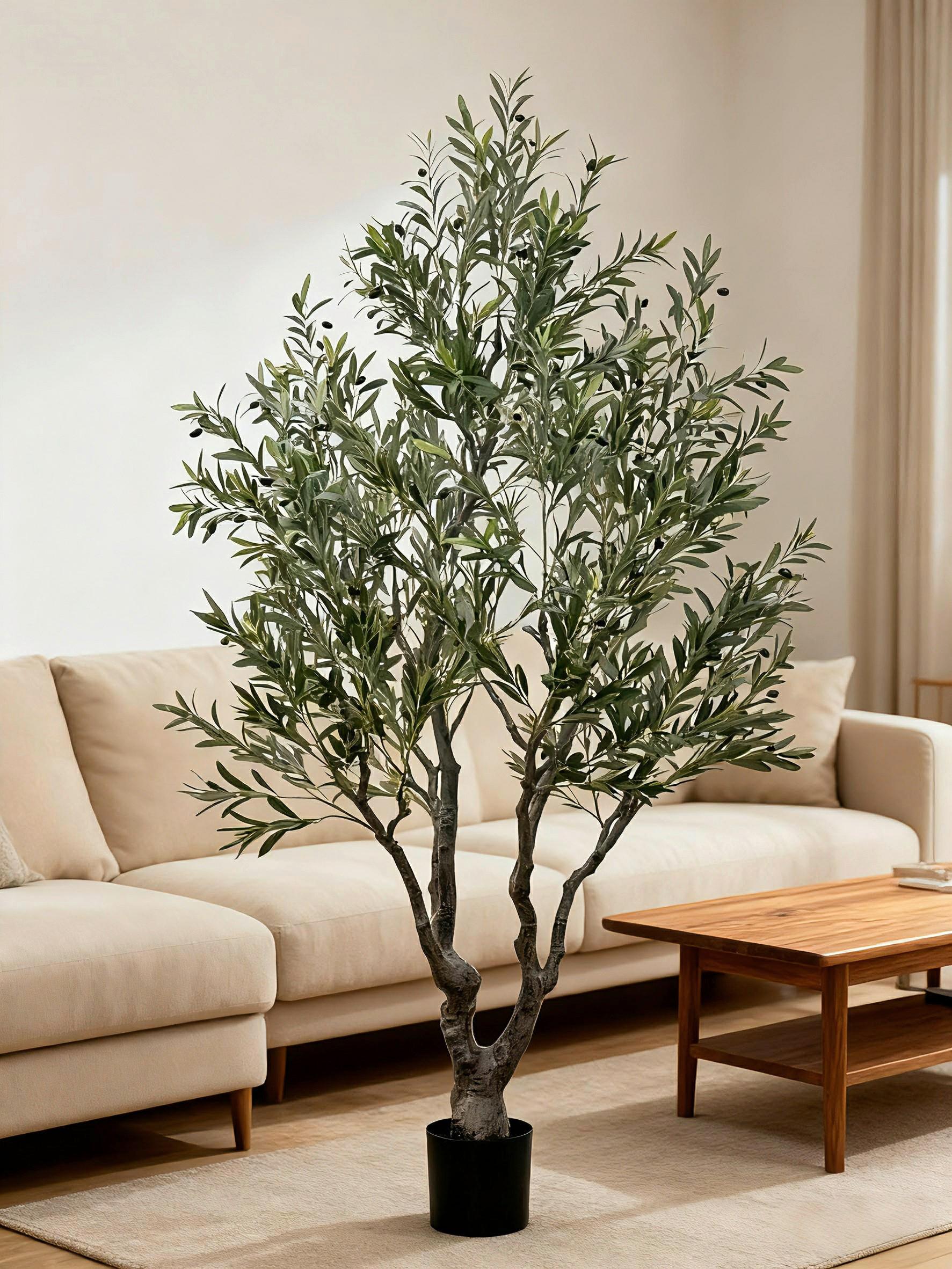 Kunstpflanze Olivenbaum Grün inkl. Topf - Olivgrün, LIFESTYLE (220cm) - Mömax