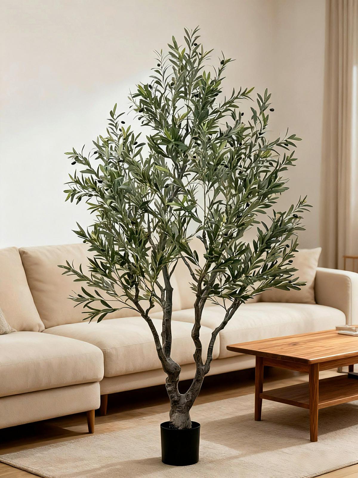 Kunstpflanze Olivenbaum Grün inkl. Topf - Olivgrün, LIFESTYLE (220cm) - Mömax