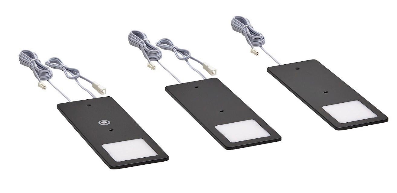 Unterbauleuchten-Set MONA in Schwarz - Schwarz, MODERN, Kunststoff (19/0,4/7cm) - Mömax