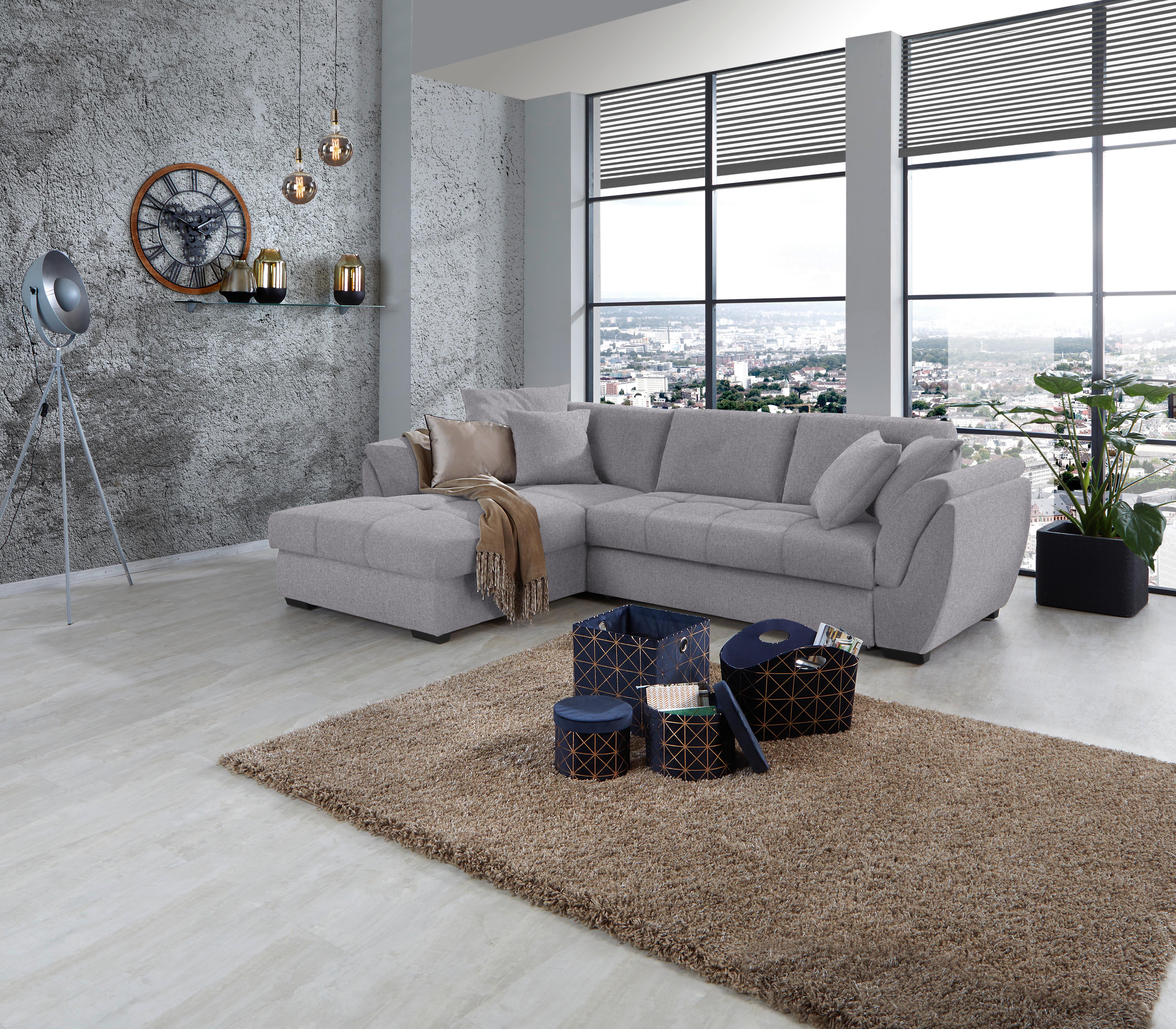 Kutna Garnitura Berisso - siva/crna, Design, tekstil/plastika (187/278cm) - Ondega