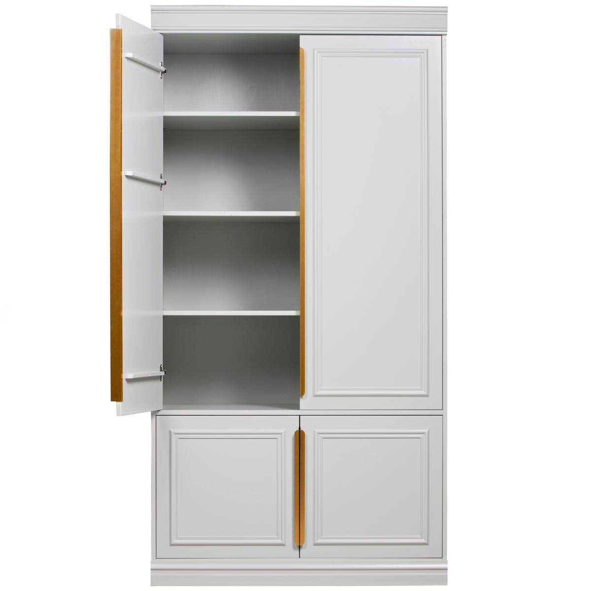 Drehtürenschrank Organize Grau - Roségold/Grau, Basics, Holz/Metall (110/215/44cm) - MID.YOU