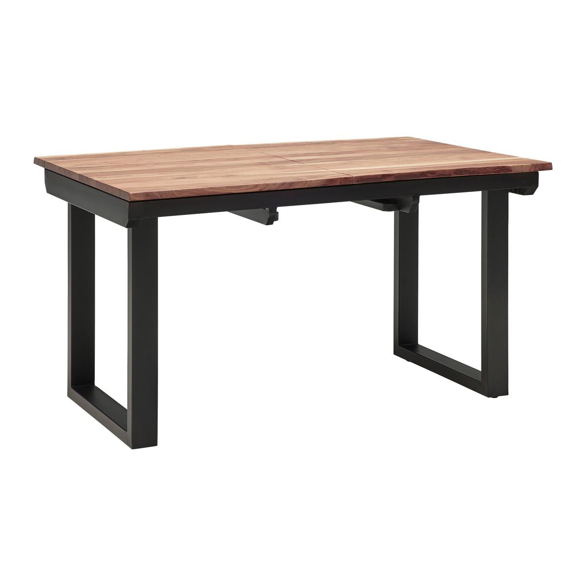 STÓŁ ROZSUWANY MALMO - kolor naturalny/czarny, Modern, metal/drewno (140-180/90/76cm) - Bessagi Home