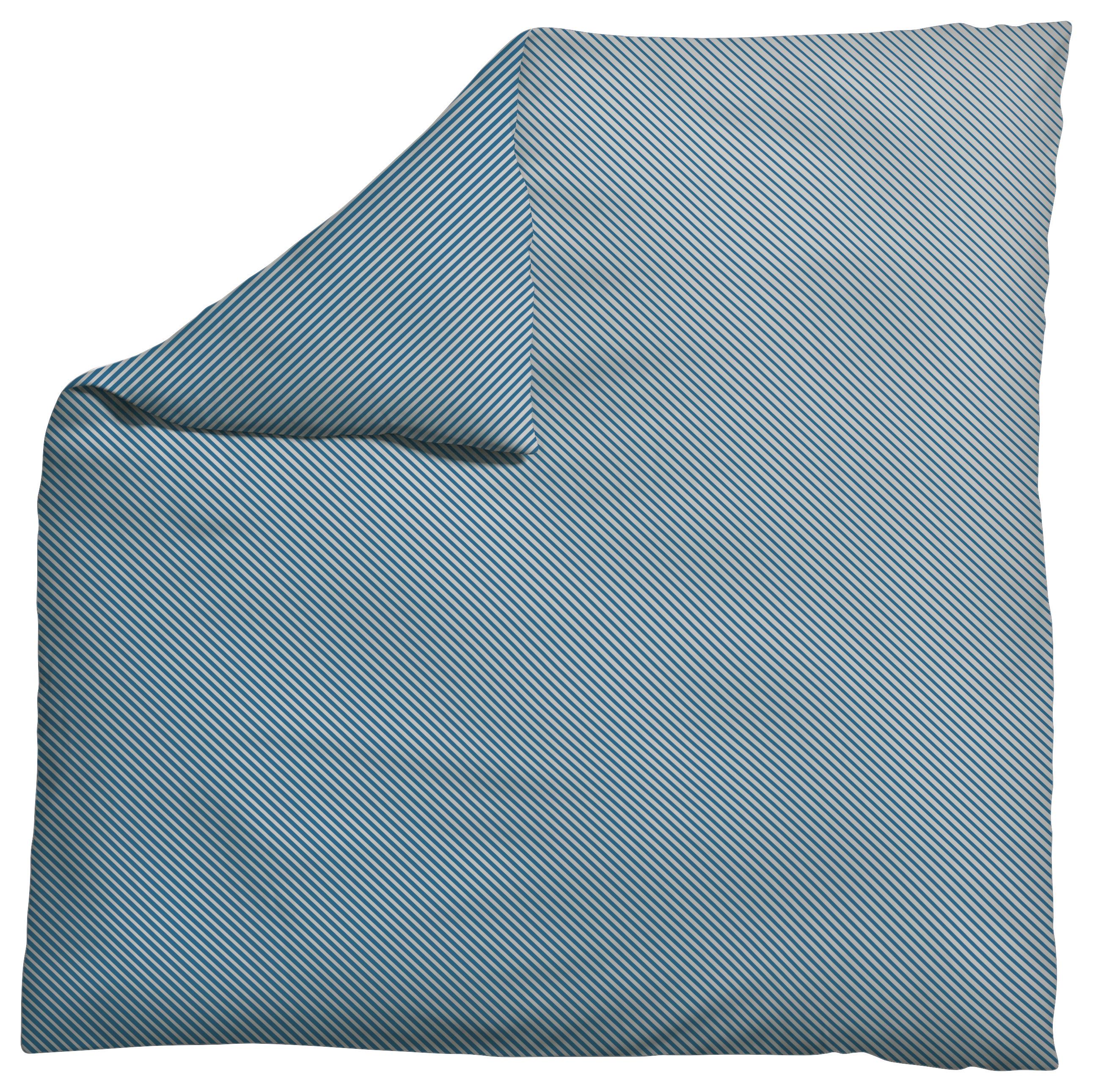 Bettdeckenbezug Woven Satin Blau/Hellgrau ca. 200x200cm - Blau/Hellgrau, Basics, Textil (200/200cm) - Schlafgut