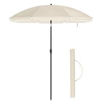 Sonnenschirm Beige/Schwarz ca. 160x160cm - Beige/Schwarz, Basics, Textil/Metall (160/160cm) - Modante