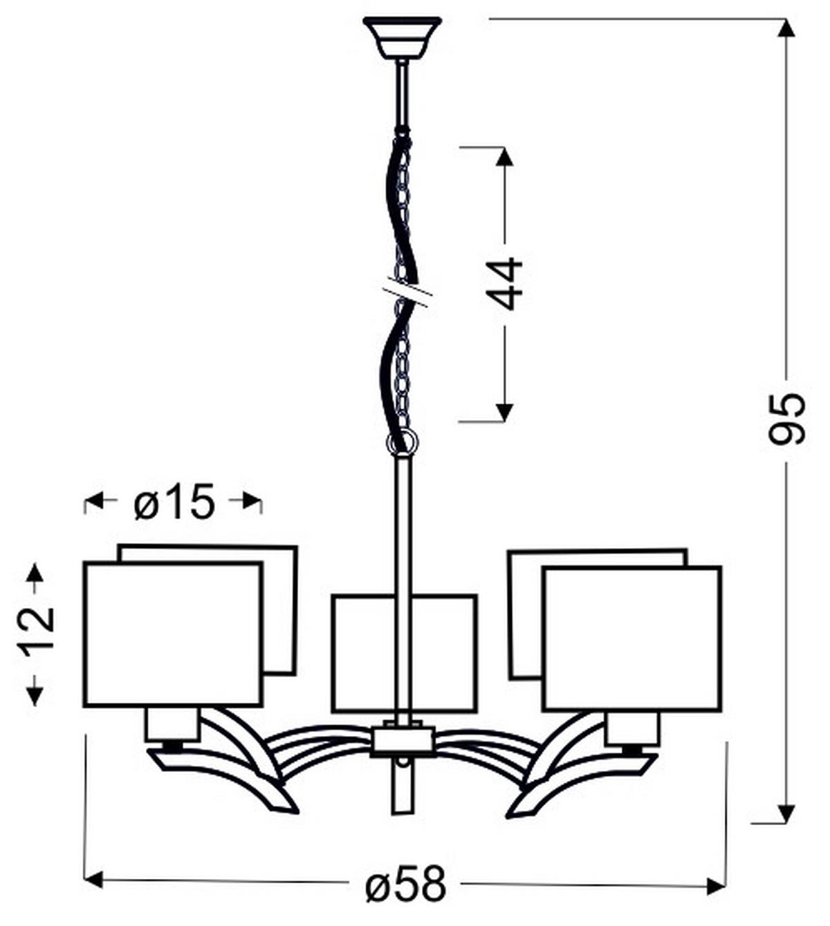 Viseća Svjetiljka Draga - boje kroma/krem, Konvencionalno, metal/tekstil (58/58/95cm)