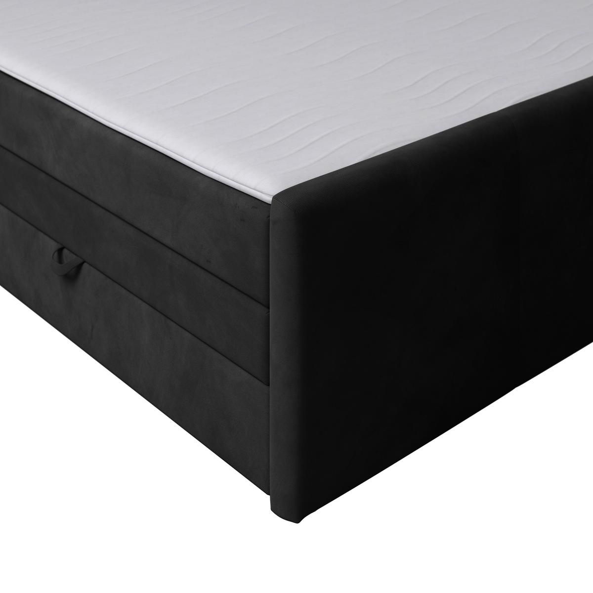 Boxspringbett Bologna ca. 180x200 cm Schwarz - Schwarz, MODERN, Karton/Holzwerkstoff (180/200cm) - MID.YOU
