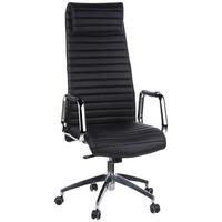 Drehstuhl Aspera 20 Schwarz/Silberfarben - Silberfarben/Schwarz, MODERN, Leder/Kunststoff (59/139/50cm) - MID.YOU