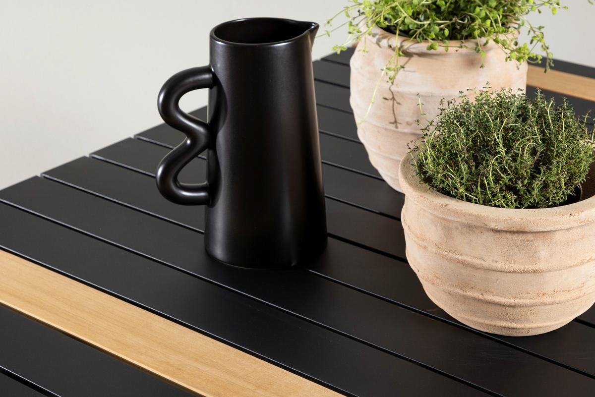 GARTENTISCH TOGO - Schwarz, KONVENTIONELL, Holz/Metall (100/75/200cm) - Gardenson
