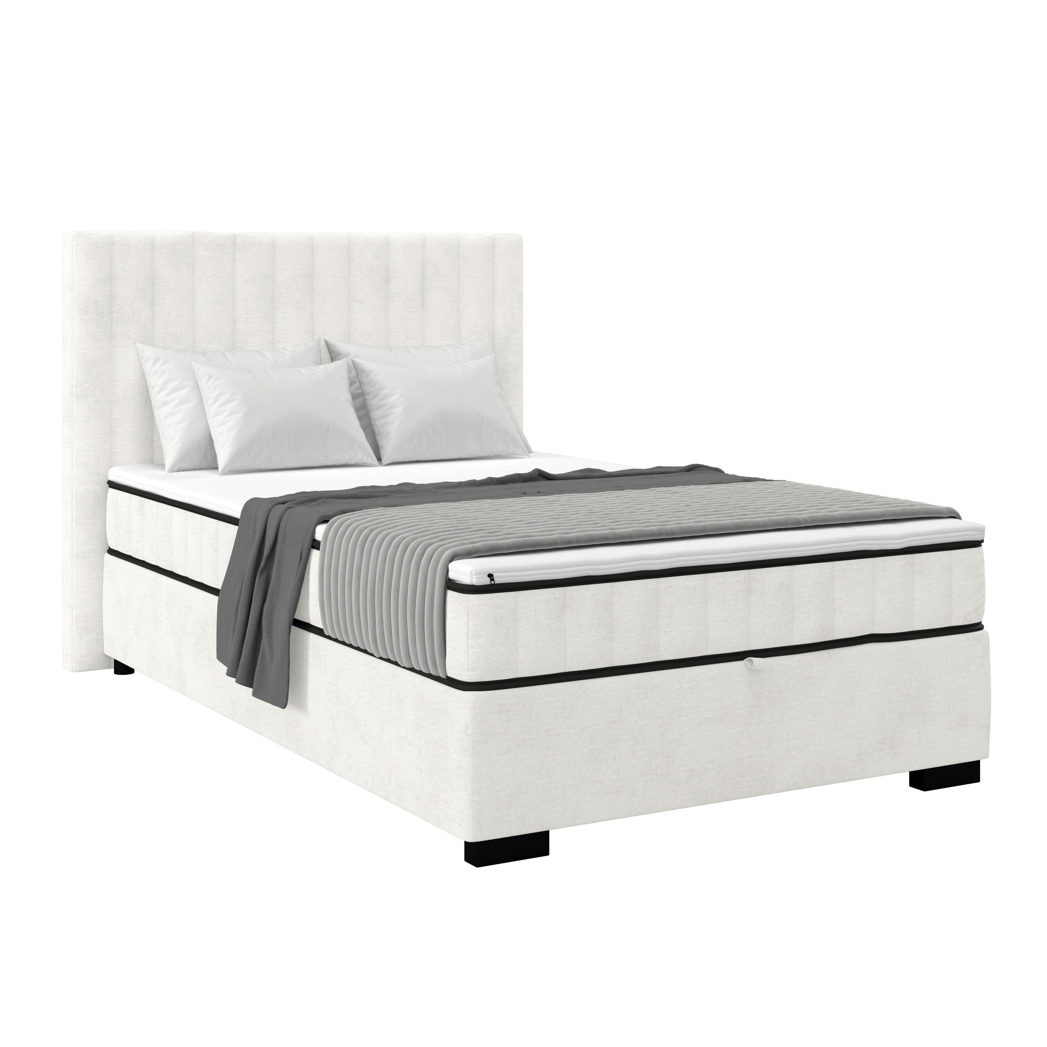 Box Krevet Maya C - crna/krem, Moderno, drvni materijal/drvo (140/200cm) - Modern Living