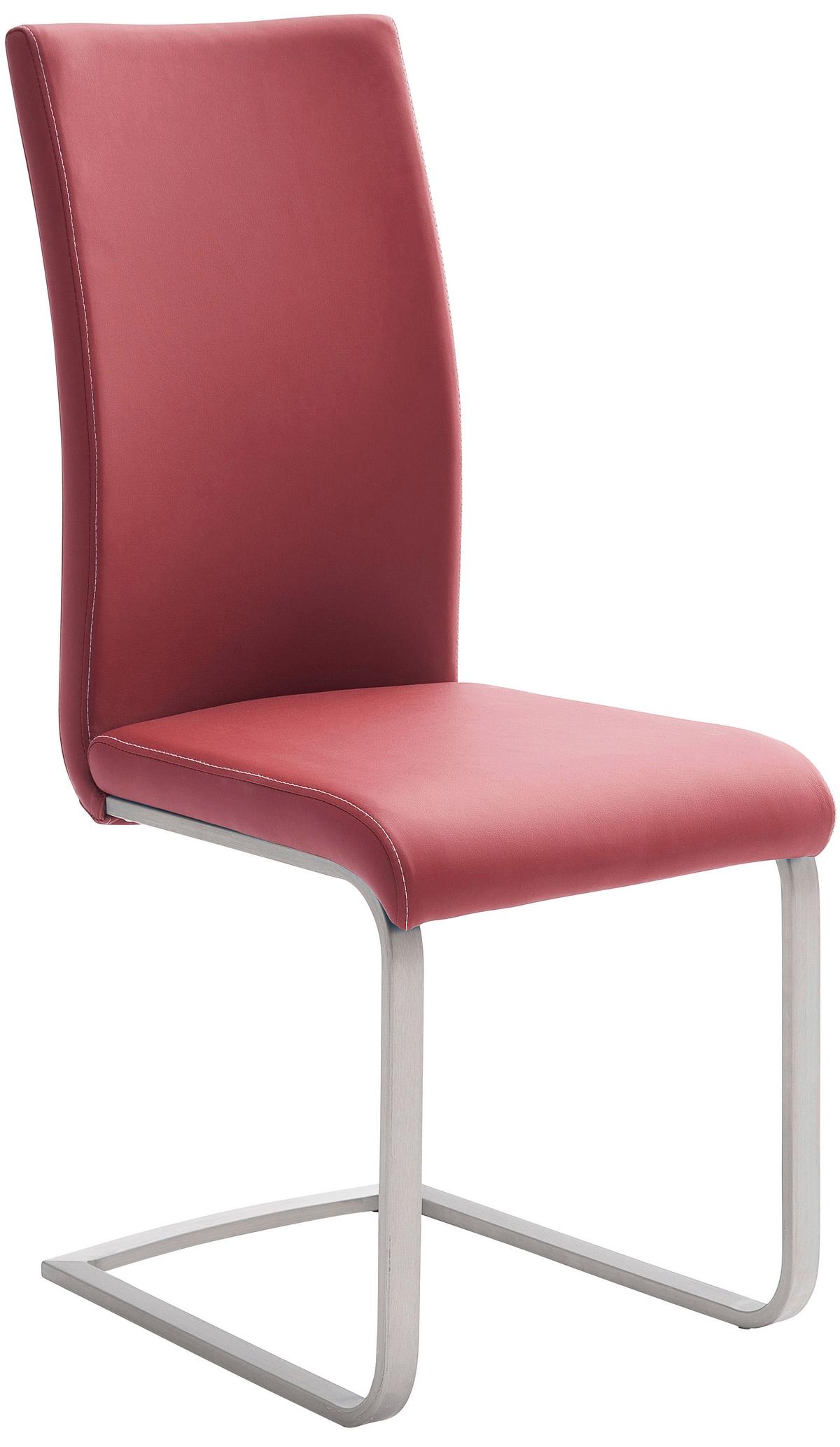 KRZESŁO NA PŁOZIE PAULO I - bordowy/kolor stalowy, Design, metal/tkanina (42/102/58cm) - Novel