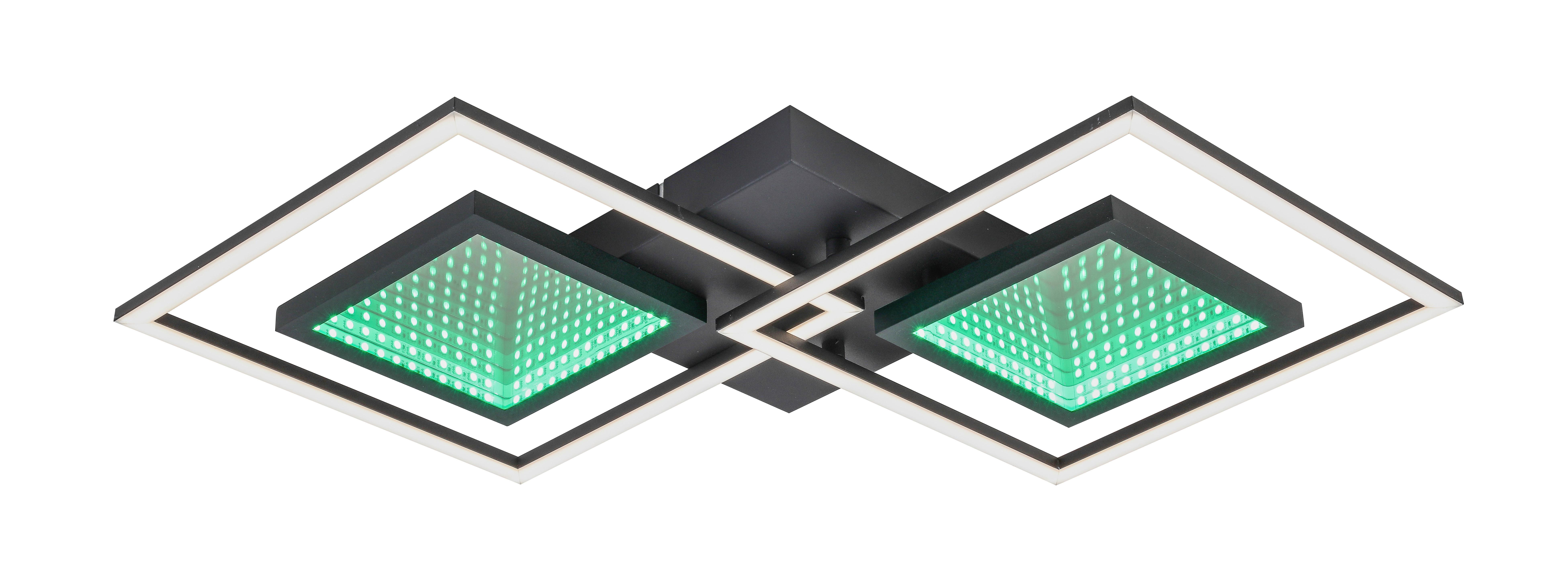 LED Mennyezeti Lámpa Preceval - fekete, műanyag/fém (74/42/6cm) - Premium Living