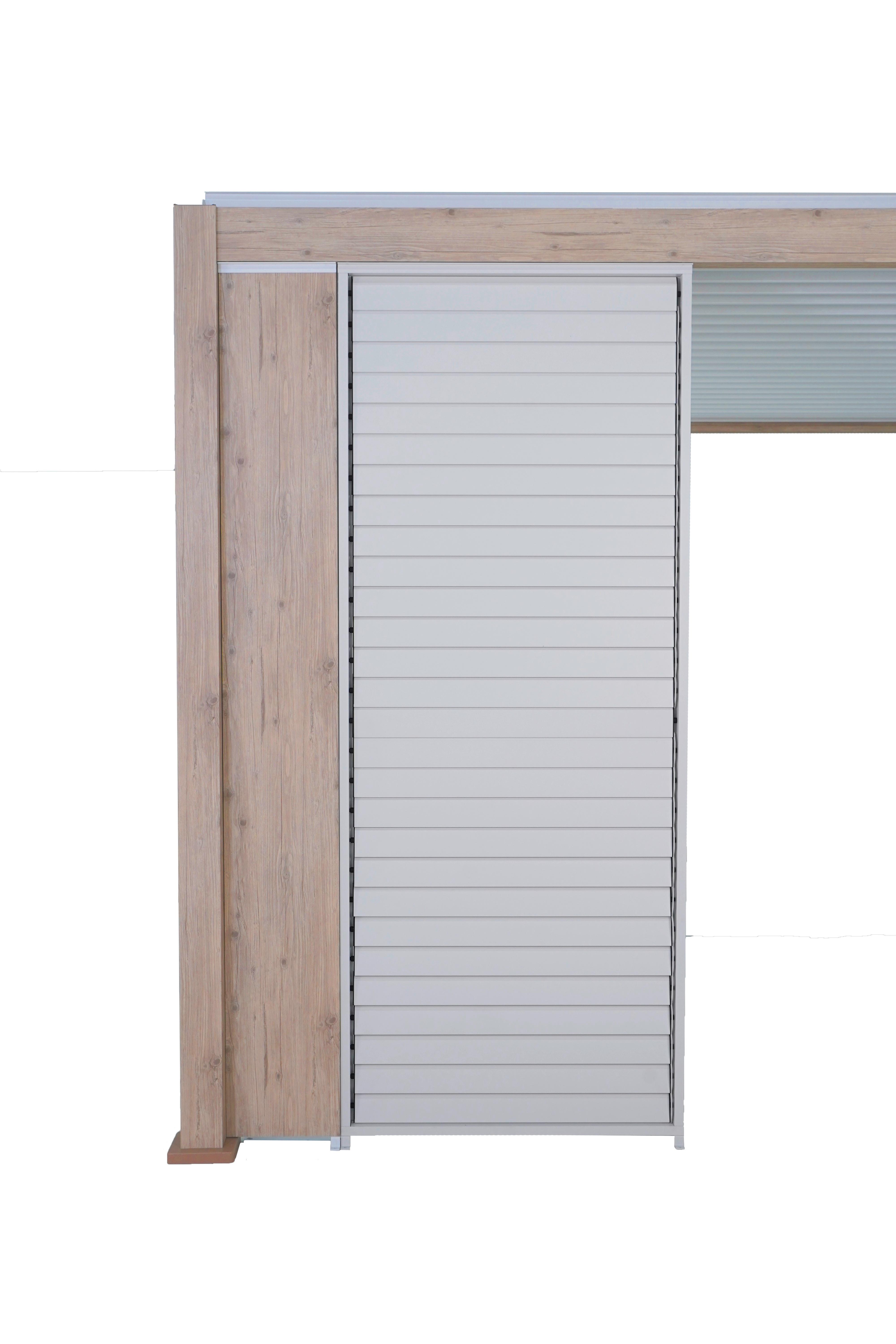 Pergola-Seitenteil Deco Wall ca. 31x233 cm Alu Holzoptik - Eichefarben, MODERN, Metall (31/235/6cm) - Gardenson