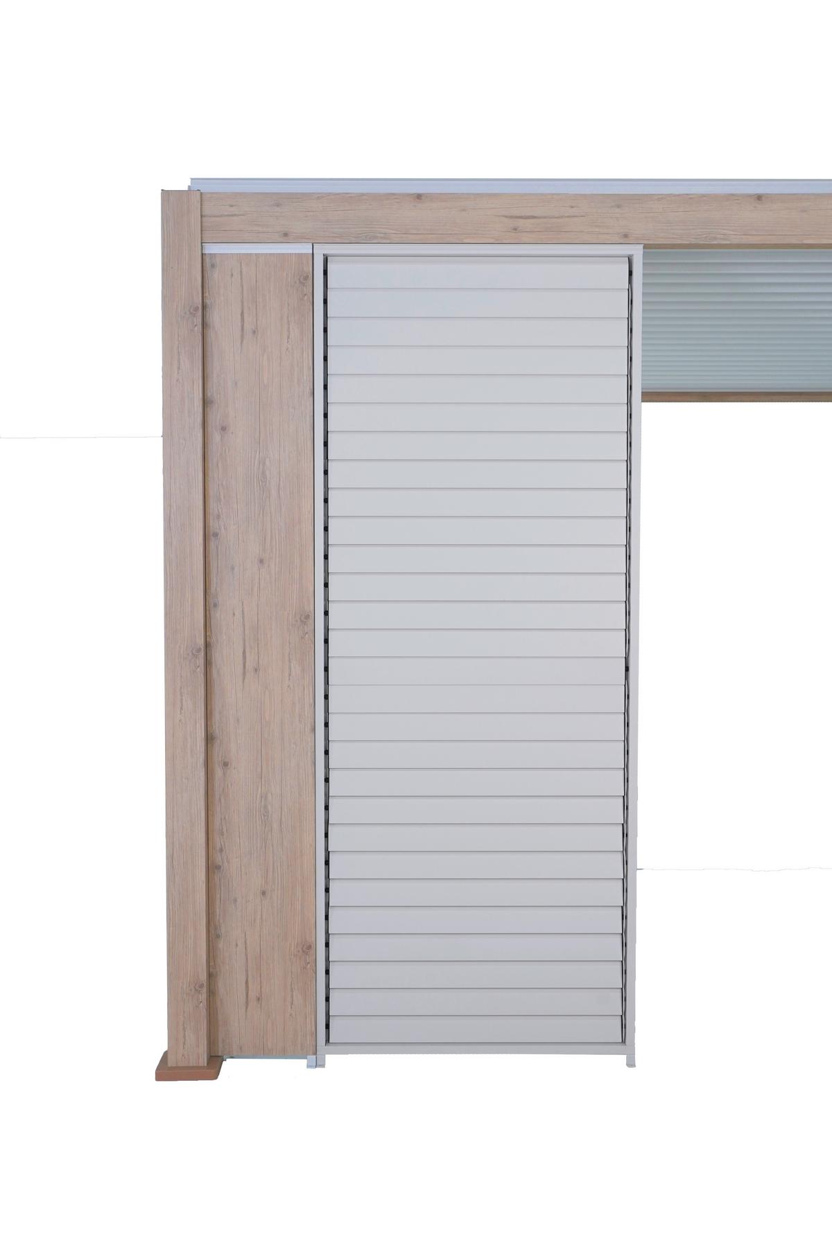 Pergola-Seitenteil Deco Wall ca. 31x233 cm Alu Holzoptik - Eichefarben, MODERN, Metall (31/235/6cm) - Gardenson