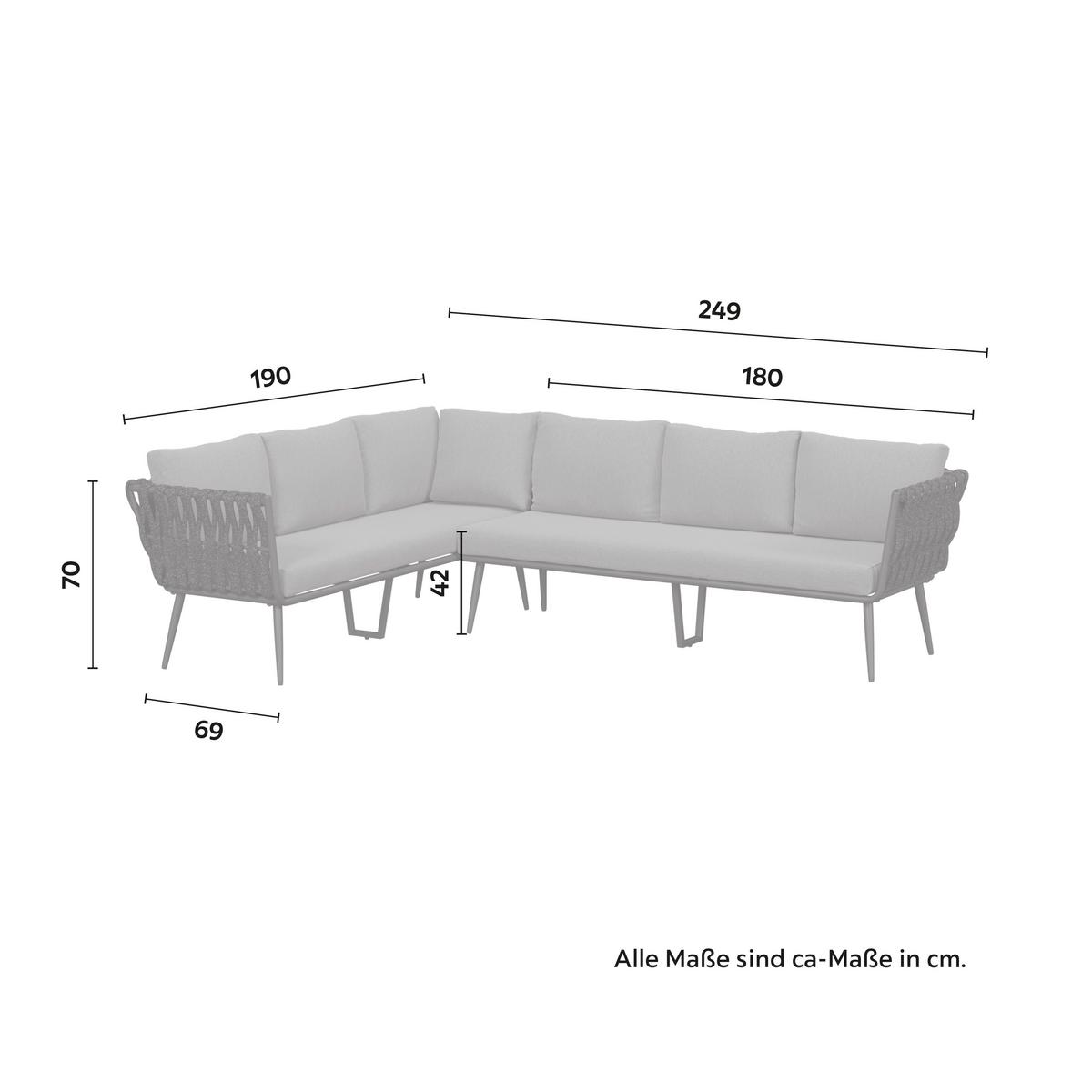 Kerti Étkezőgarnitúra Mila - sötétszürke, Modern, műanyag/textil - Bessagi Garden