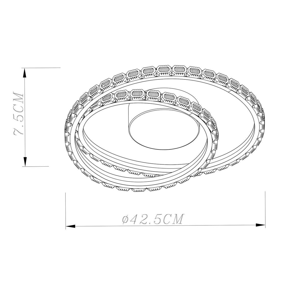 Led Svjetiljka Stropna Norbert - crna, Romantično / ladanjski, metal/plastika (42,5/7cm) - Mömax