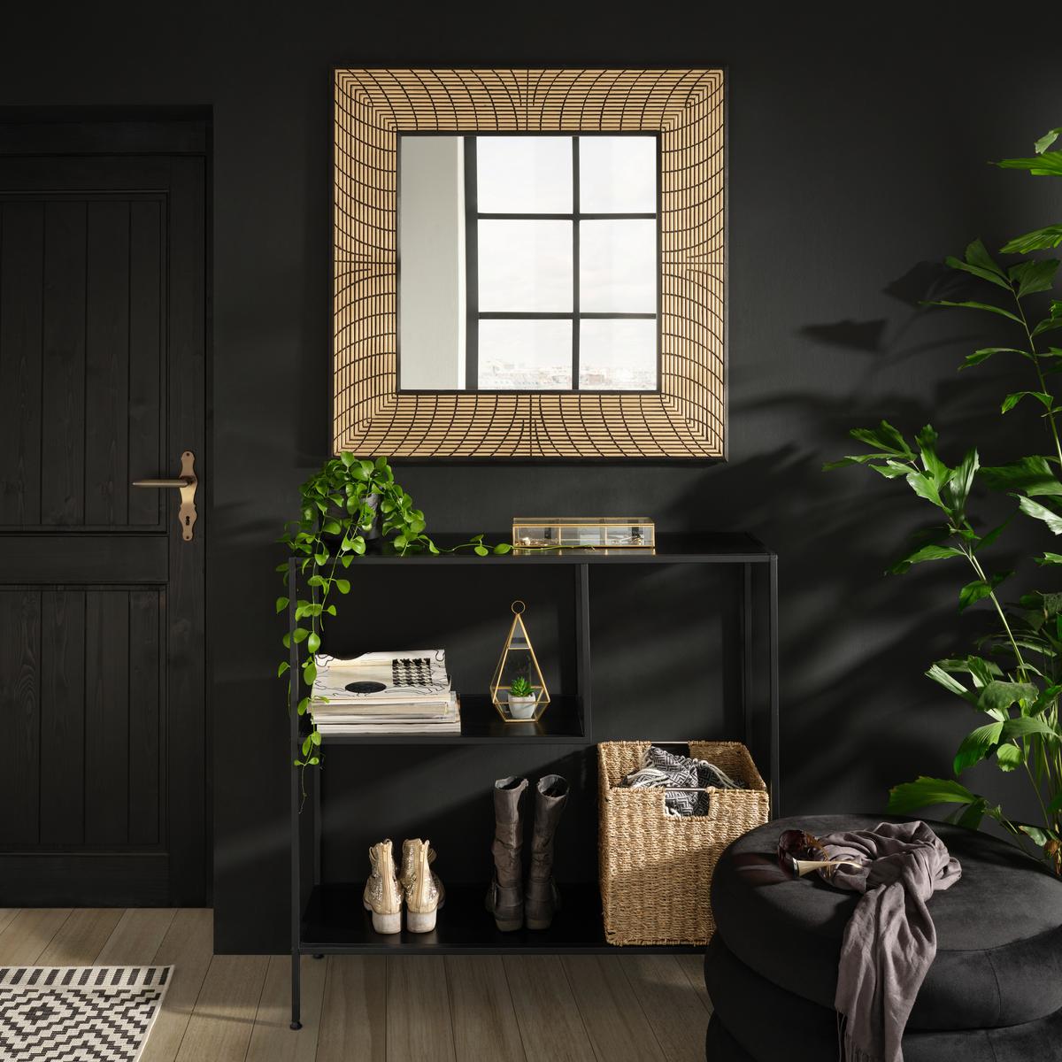 WANDSPIEGEL DELIA -TREND- - Goldfarben/Schwarz, Modern, Holzwerkstoff (90/90/1,5cm) - Premium Living