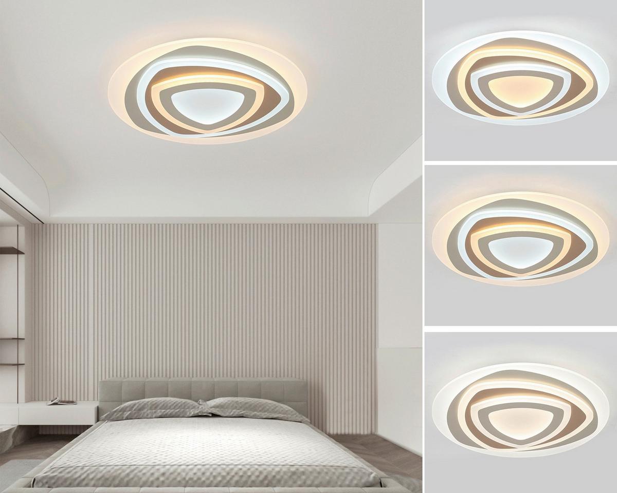 LAMPA SUFITOWA ELLA - biały/cappuccino, Trend, tworzywo sztuczne/metal (50/6cm) - Novel