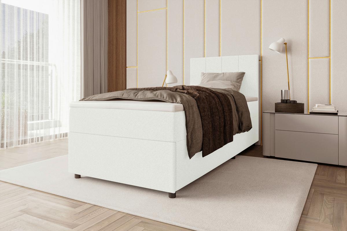 Boxbett Odin Creme ca. 90x200cm - Creme/Schwarz, KONVENTIONELL, Kunststoff/Textil (90/200cm) - Based