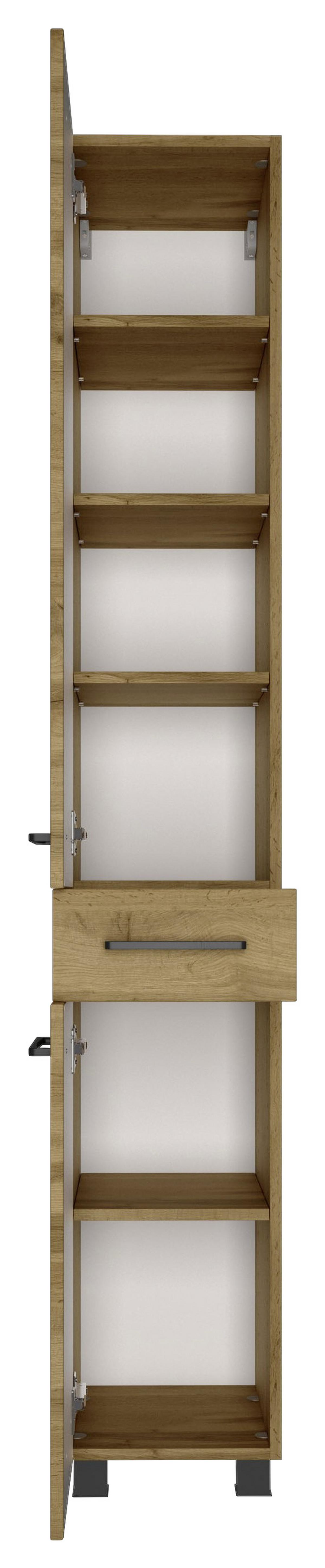 Badezimmer Manchester ca. 130 cm Eiche Wotan - Eichefarben/Weiß, MODERN, Holzwerkstoff/Stein (130cm) - Held