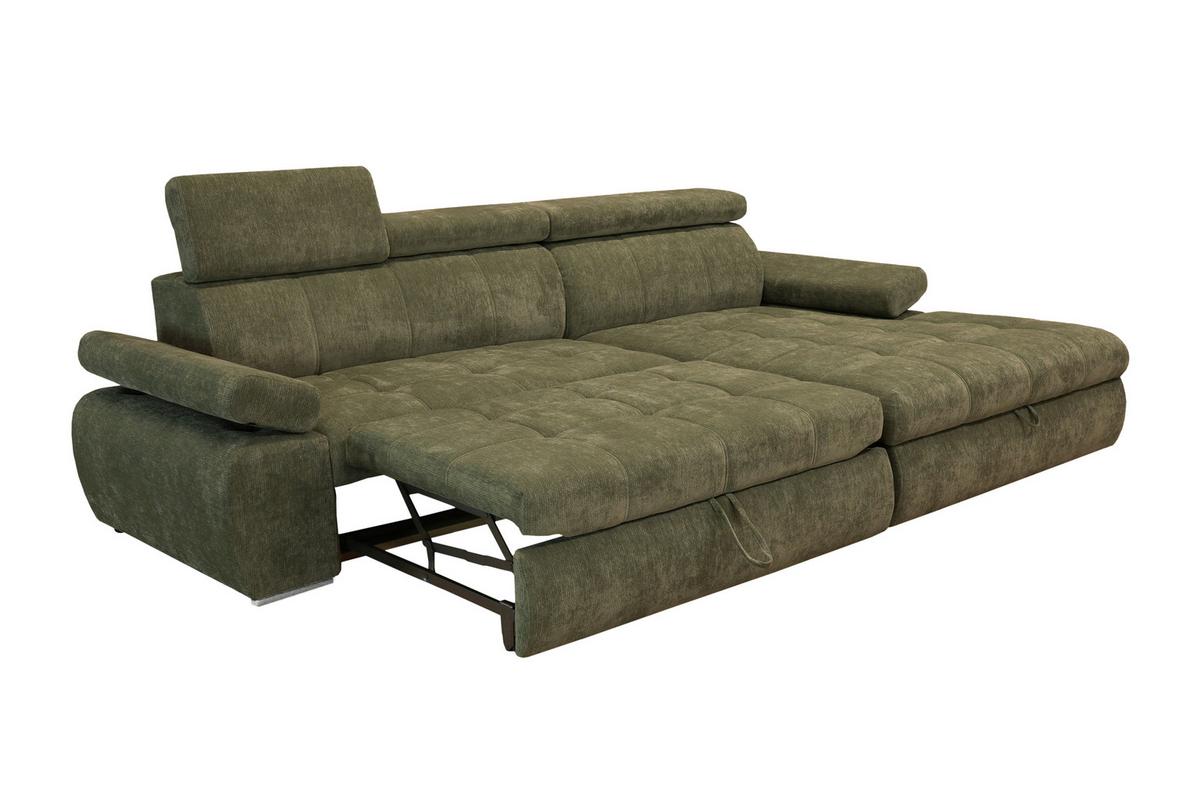 Kutna Garnitura Vegas - srebrne boje/šumska zelena, Design, drvo/tekstil (294/173cm) - Modern Living