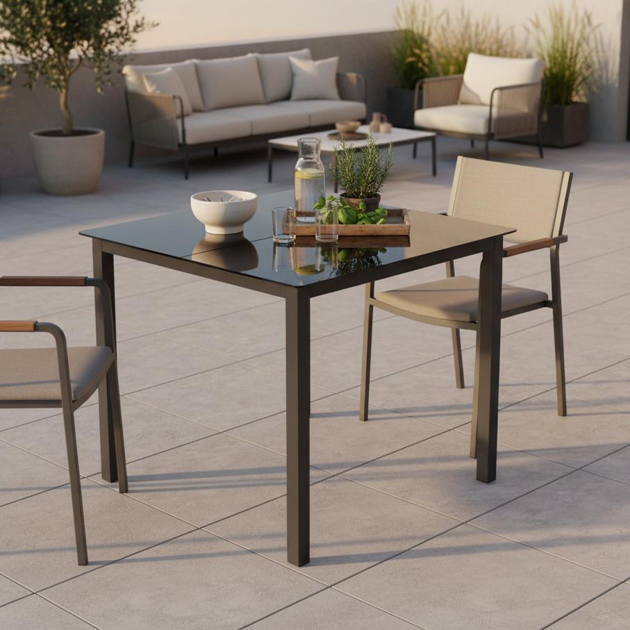 Gartenklapptisch "Paco", Anthrazit, klappbar 80x71x80cm - Anthrazit, KONVENTIONELL, Holzwerkstoff/Metall (80/71/80cm) - Siena Garden