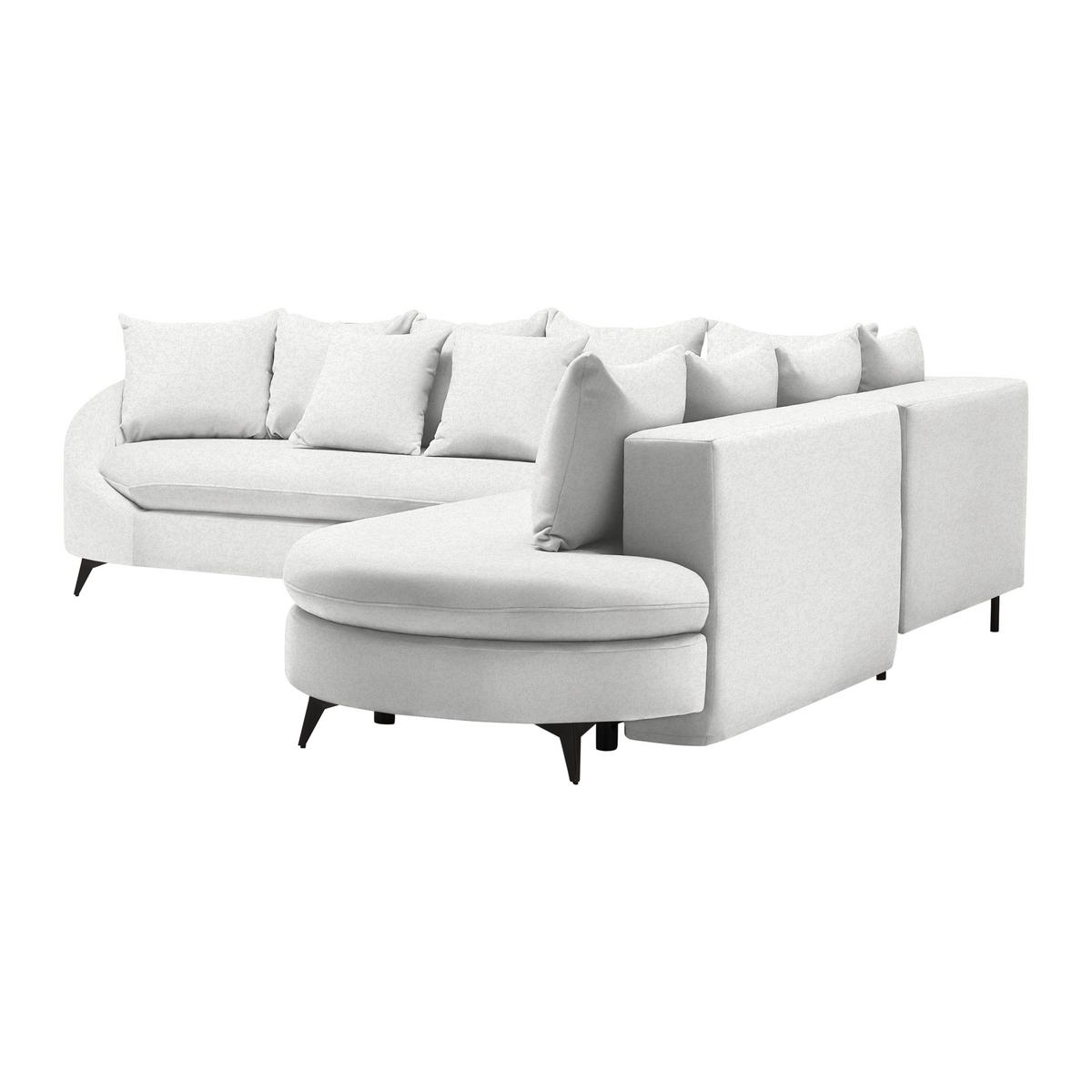 Ecksofa Axel Creme - Creme/Schwarz, MODERN, Textil/Metall (291/87/250cm) - Mömax