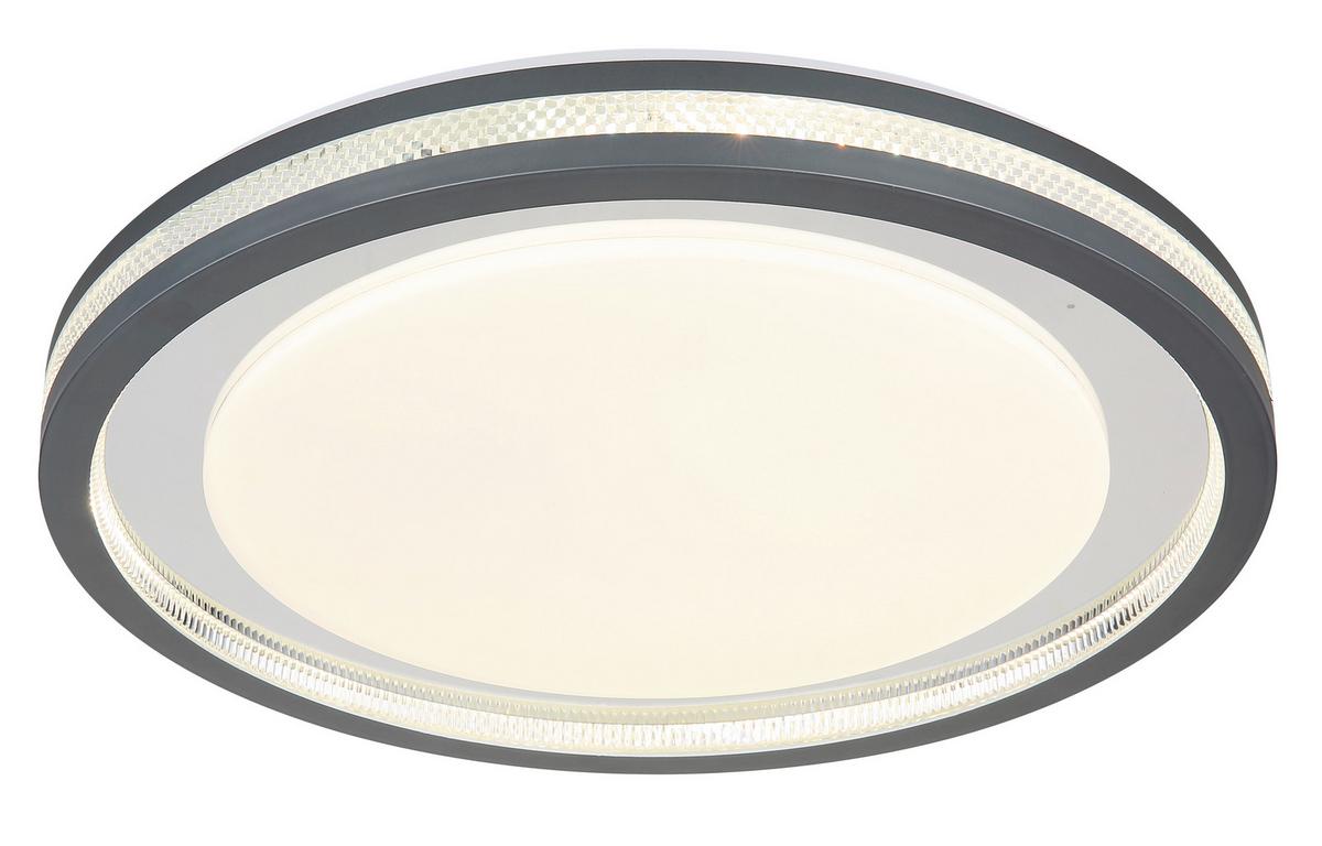 LED-DECKENLEUCHTE 48373-30 - Weiss/Transparent, Konventionell, Kunststoff/Metall (47,8/6,7cm) - Globo