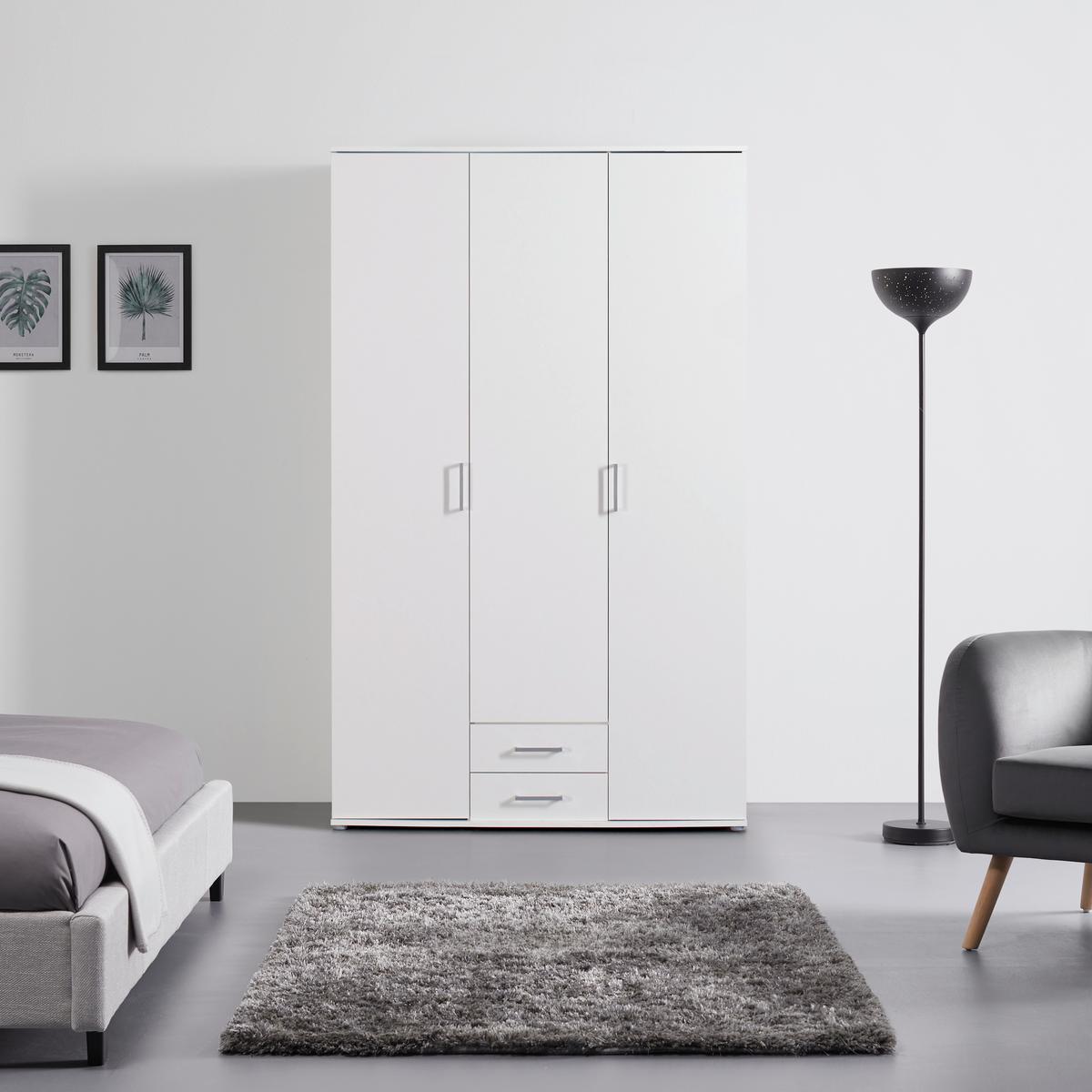 Drehtürenschrank in Weiß - Alufarben/Weiß, KONVENTIONELL, Holzwerkstoff/Kunststoff (119,6/196,3/53,5cm) - Mömax