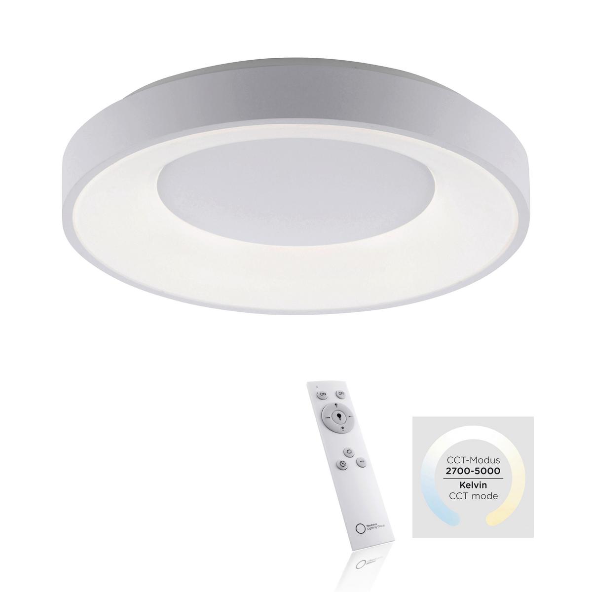 LED-Deckenleuchte Anika max. 30 Watt - Weiß, Basics, Kunststoff/Metall (48/48/8cm)