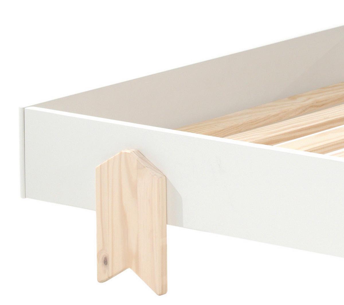 Kinder-/Juniorbett Modulo ca. 90x200 cm Weiß - Weiß, MODERN, Holz/Holzwerkstoff (90/200cm) - MID.YOU